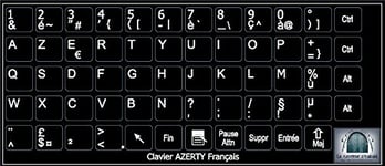 Sticker autocollant clavier AZERTY Français 14*13