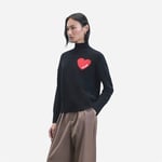 Heart Turtle Neck Sweater - Noir