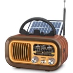 Poste Radio Vintage, J-150 AM/FM/SW Radio Portable Rechargeable avec Batterie 1200mAh et Piles D, Radio Vintage Bluetooth, Transistor Radio avec