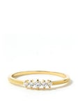 Love GOLD 9ct Solid Yellow Gold Cubic Zirconia Five Stone Band Ring, Gold, Size O, Women