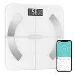 Healthkeep Scales for Body Weight with App 13 Body Composition Metrics, Smart Digital Bathroom Scales Bluetooth Weighing Scale Compatible with iOS Android, Max 400lb/180kg, White