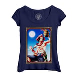 T-Shirt Femme Col Echancré One Piece Manga Portgas D Ace Japon Anime