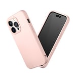 RhinoShield Coque Compatible avec [iPhone 14 Pro] | SolidSuit - Coque Fine avec Technologie d'absorption des Chocs et Finition Premium Matte - Rose Poudré