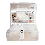 Dreamland Intelliheat Faux Fur Electric Mattress Protector, 16307, Size Single 190 X 90Cm, Secures Easily To Mattress With An Elasticated Skirt, Extra Foot Warmth,