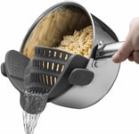 Kitchen Gizmo Snap N' Strain - Silicone Clip-On Colander, Heat Resistant Drainer