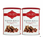 Chloe's Hazelnut & Cocoa Chocolate Wafer Rolls 2 x 400g-Crisp Ice Cream Topper