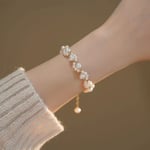 Round Pearls Pearl Chain Bracelet Cute Cat Claw White Pearl Bracelet  Women