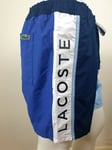 NEW LACOSTE MEN'S REGULAR FIT SWIMWEAR SHORTS BLUE / WHITE CROCO LOGO SIZE XL