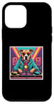 Coque pour iPhone 12 mini Tourne-disque DJ musique chien mixage vinyles fête graphique