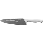 Starrett Professional Chefs Knife - BKW301-8 Wide Triangular 8" (200mm) Ultra Sharp Kitchen Knife With Long Lasting Blade - White Handle Stainless Steel Chopping Cooking Knife (DV8620)