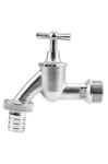 GARDENA faucet with Hose: Chrome Water crane For indoor And Outdoor, 26.5 mm (3/4 ") - Thread, For 19 mm (3/4") - Tubing (7331-20)