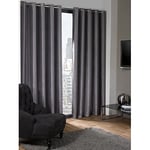 Emma Barclay Logan - Textured Woven Blackout Eyelet Curtains in Silver - Width 90 x Drop 90" (228 x 228cm)