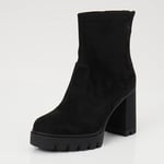 Calvin Klein Jeans Femme Heel Platform Zip Boot SS YW0YW01601 Bottes, Noir (Triple Black), 38 EU