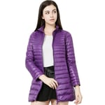 WEIYYY Doudoune Femme Nouveau Hiver Chaud Vestes Femmes Longue légère    Doudoune 5XL 6XL 7XL ultraléger à Capuche Manteaux, col Montant Violet, 6XL