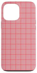 Coque pour iPhone 13 Pro Max Carreaux rose et orange, pastel danois, esthétique, minimaliste