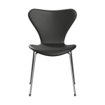 Fritz Hansen Sjuan 3107 helklädd stol Essential black leather-chrome