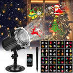 Projecteur Noel Exterieur Interieur, avec 16 Diapositives à Motif HD et Télécommande, Projecteur Exterieur Noel Étanche, Decoration Noel Intérieur Extérieur pour Noël Halloween Fête Jardin