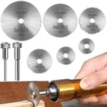 7 pi¿¿ces ensemble Mini Hss scie circulaire lame outil rotatif pour Dremel coupe-m¿¿tal ensemble d'outils ¿¿lectriques disques de coupe en bois perceuse disque Dremel