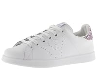 Victoria Basket Basse Tenis Cuir & Arrière Pailleté & Logo Perforé 1125104 pour Femme LIRIO 36