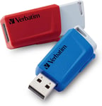 Clé Usb Store 'N' Click 2X I Usb 3.2 Gen 1 32Go I Clé Usb Avec Un Système De Poussoir I Usb-3 I Stockage Externe Pour Ordinateur Portable Et Plus I Jusqu'À 5 Gbit/S I Rouge Bleu[Q593]