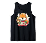 Cute Fox Eating Ramen Bowl Foxes Japanese Food Noodles Tank Top