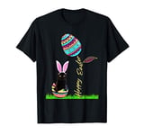 Easter Shirts for Women Black Cat Bunny Easter Egg Girls Men T-Shirt