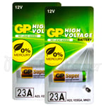 2x GP 23A Alkaline Super batteries 12V MN21 A23 E23A V23GA 3LR50 LRV08 Pack of 1