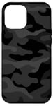 Coque pour iPhone 14 Pro Max Camouflage noir foncé Urban Midnight Night Camouflage Army Pattern