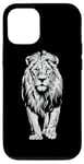 Coque pour iPhone 13 White Paint Art Lion Lions