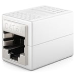 deleyCON 1 Pièce RJ45 Coupleur (10 Gbit/s) Câble LAN Extension Câble Réseau Adaptateur Ethernet Connecteur Compatible Cat8, Cat7, Cat6, Cat5 Câble Patch LAN DSL POE 2X RJ45 Femelle - Blanc