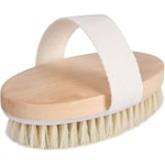 Brosse à sec pour le corps, Brosse exfoliante physique, brosse de bain à poils naturels pour une Peau Impeccable, Un drainage Lymphatique et Une