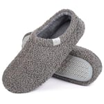 Pantoufles Femme Chaussons Maison d'intérieur Peluche Hiver Mousse à Mémoire Confort Antidérapantes Légères et respirante Gris 42-43