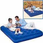 Inflatable Flocked Double Airbed / Pump Camping Mattress Blow Up Bed