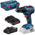 Bosch Professional 18V System Perceuse-visseuse sans fil GSR 18V-55 (2 batteries ProCORE18V 4.0Ah, chargeur rapide GAL 18V-40, dans une L-Boxx)