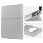 HoYiXi 15'' 16'' Laptop Sleeve Case Leather Bag for MacBook Pro 16 2021 & 2019/ASUS Vivobook 15/HUAWEI MateBook D15/HP 15.6" PC/MacBook Pro 15/Surface Laptop 3/Dell 15/ IdeaPad, Silver