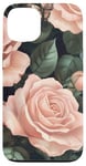 Coque pour iPhone 13 Blush Rose Bloom Dark Garden Design