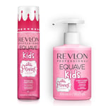 Revlon Professional Equave Kids Princess Look, Duo Enfant Shampoing Démêlant Hydratant & Soin Spray Démêlant Sans Rinçage, Sans Paraben, Sans Sulfate, Fraise