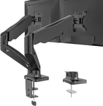 WALI Support Ecran PC 2 Ecran pour Moniteurs de 17-32 Pouces, Support de Moniteur à Ressort à Gaz, Bras Ecran PC Réglable en Hauteur, Inclinable, Rotatif et Pivotant, Poids Max 9KG(GSMP002)