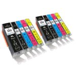 10 Ink Cartridges (5 Set) for Canon PIXMA iP7200, iX6850, MG5650, MG6650, MX725