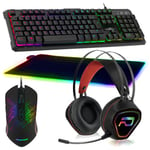 Advance - pack gamer clavier souris tapis xxl casque rgb gta 230 ps4, ps5, xb1 x et s, pc