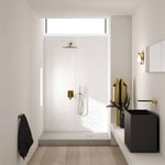 Receveur de douche en acrylique blanc structure en pierre rectangulaire + siphon extraplat viega solid level 120 x 70 - blanc