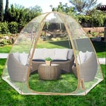 EighteenTek Tente à Bulles pour Maison, Chambre, Serre, Tente de Camping, tonnelle pour 4 à 6 Personnes, Grande Tente Pop-up surdimensionnée, Protection Contre Le Froid, Beige, 3 x 3 m