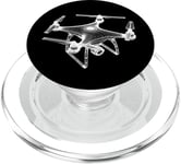 Drone 3D Wireframe - Drone volant vintage amateur de pilote PopSockets PopGrip pour MagSafe