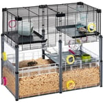 Ferplast - multipla hamster crystal Cage pour hamsters et souris modulable. Accessoires inclus.. Variante multipla hamster crystal - Mesures: 72.5 x