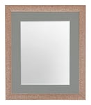 FRAMES BY POST Glitz Rose Gold Picture Photo Frame with Dark Grey Mount A2 Image Size A3 Plastic Glass