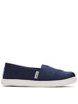 TOMS Alpargata Navy Canvas Canvas Shoe, Navy, Size 1 Older