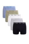 French Connection Mens Khaki 5 Pack Fcuk Cotton Boxers - Size Small