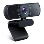 OYU Webcam Full HD 1080p vidéo, Double Microphone stéréo, vidéo caméra d'ordinateur Filaire avec USB, pour appels vidéo, Jeux, Enregistrement, conférences, Studio, Skype