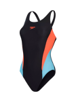 Speedo Muscleback Swimsuit, Black/Siren Red