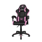 DRIFT GAMING DR35 - Chaise Professionnelle, Similicuir, Accoudoirs rembourrés, Piston Classe 3, Base en Nylon renforcé, Siège inclinable, Hauteur réglable, Coussin Lombaire/Cervical, Noir/Rose